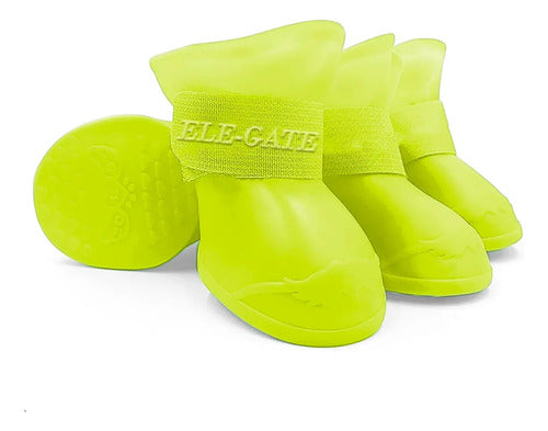Botas De Lluvia Para Mascotas Zapatos De Pvc Para Amarillo