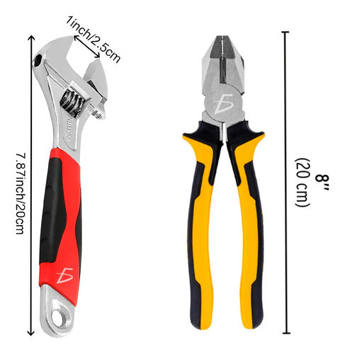 Kit De Herramientas 2 Piezas Llave Ajustable 10 Y Pinza