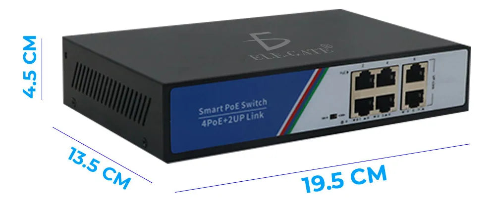 Switch PoE de 4 puertos PoE y 2 uplink 65 W