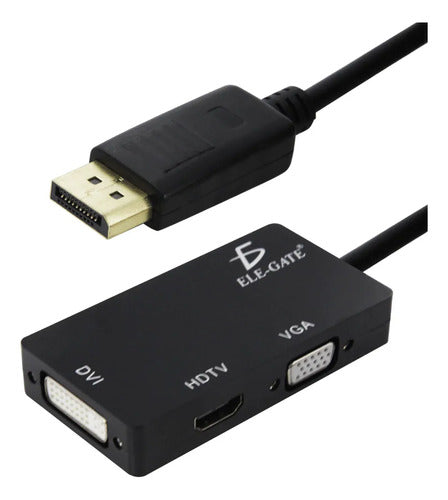 Adaptador 3 En 1 Dp Displayport A Hdmi Vga Dvi De Para Mac
