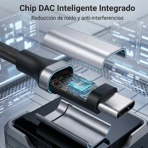 Adaptador Usb-c A Jack 3.5 Mm Hifi De 0.15m Con Chip Dac