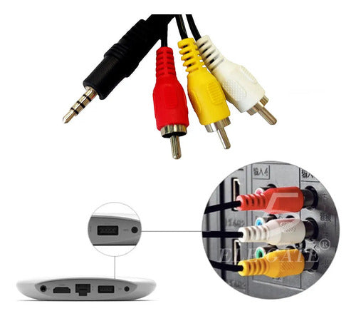 Video Audio Cable Tv Macho A 3 Rca Macho