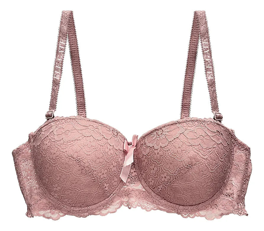 Brasier con encaje de copa completa coral M