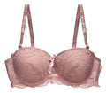 Brasier con encaje de copa completa coral M