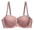 Brasier con encaje de copa completa coral M