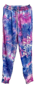 Joggers Tie Dye Con Cinta Ajustable Morado Xl