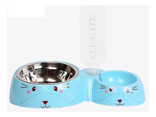 Dispensador Doble Comedero Y Bebedero Para Mascotas