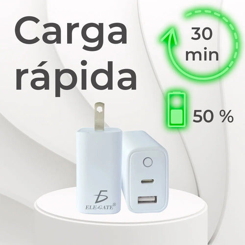 Cargador Usb-c 2 En 1 Pd 20w Y Puerto Usb De Carga Rapida