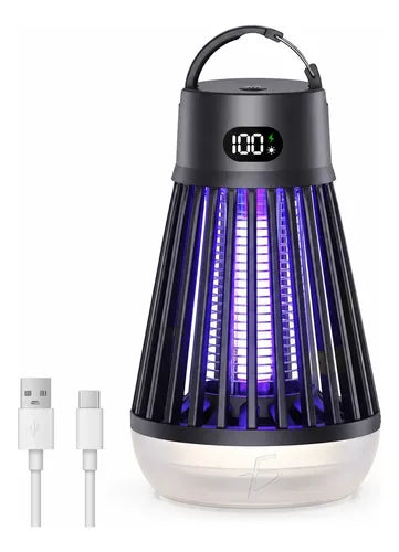 Lámpara Mata Mosquitos Recargable 2000 Mah Con Luz Uv Y Luz
