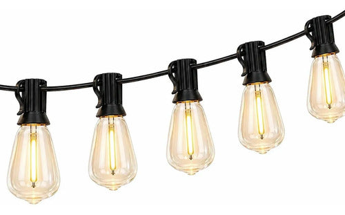 Guirnalda Luces 15 M Control Remoto 15 Focos + 1 Repuesto Amarillo