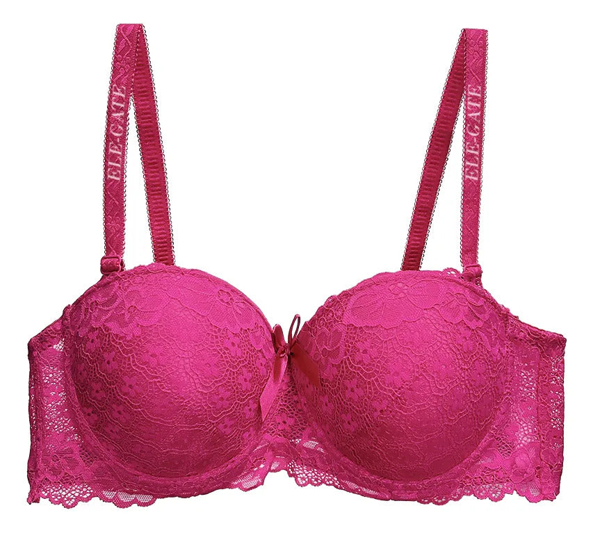 Brasier con encaje de copa completa fucsia M