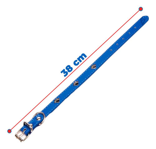 Collar De Perro De Cuero Resistente De 38 Cm Con Diseño De