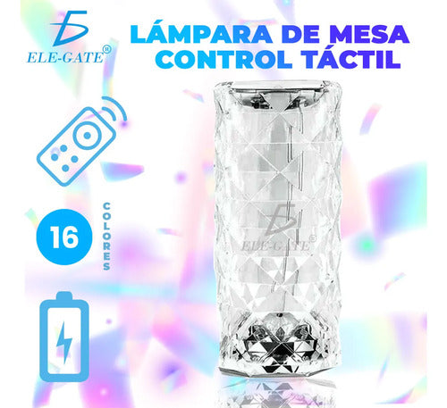 Lámpara 3d De Cristal Acrílico Control Táctil 16 Colores