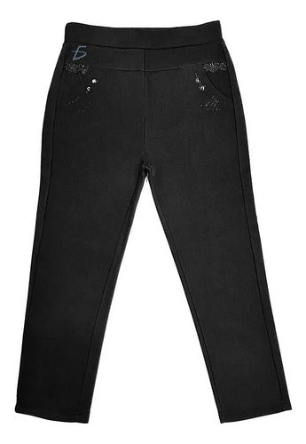 Leggin Pantalon Yoga Tiro Alto Super Stretch Forro Térmico Negro M