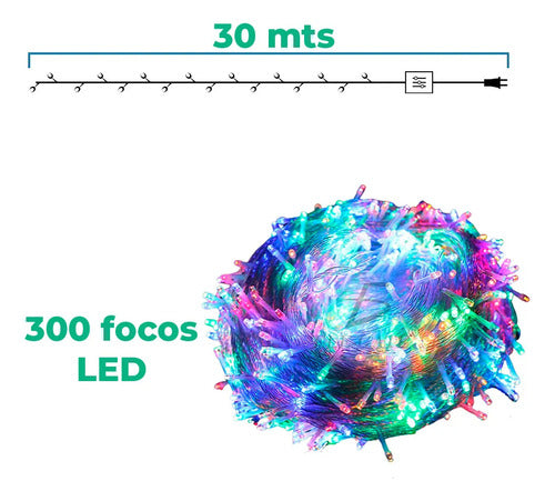 Guirnalda Led De Colores - Despliegue Mágico De 30 Metros Lila