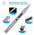 Destornilladores Mini Eléctricos Kit 24 Puntas 3 Led Color Plateado Herramienta Ele-gate