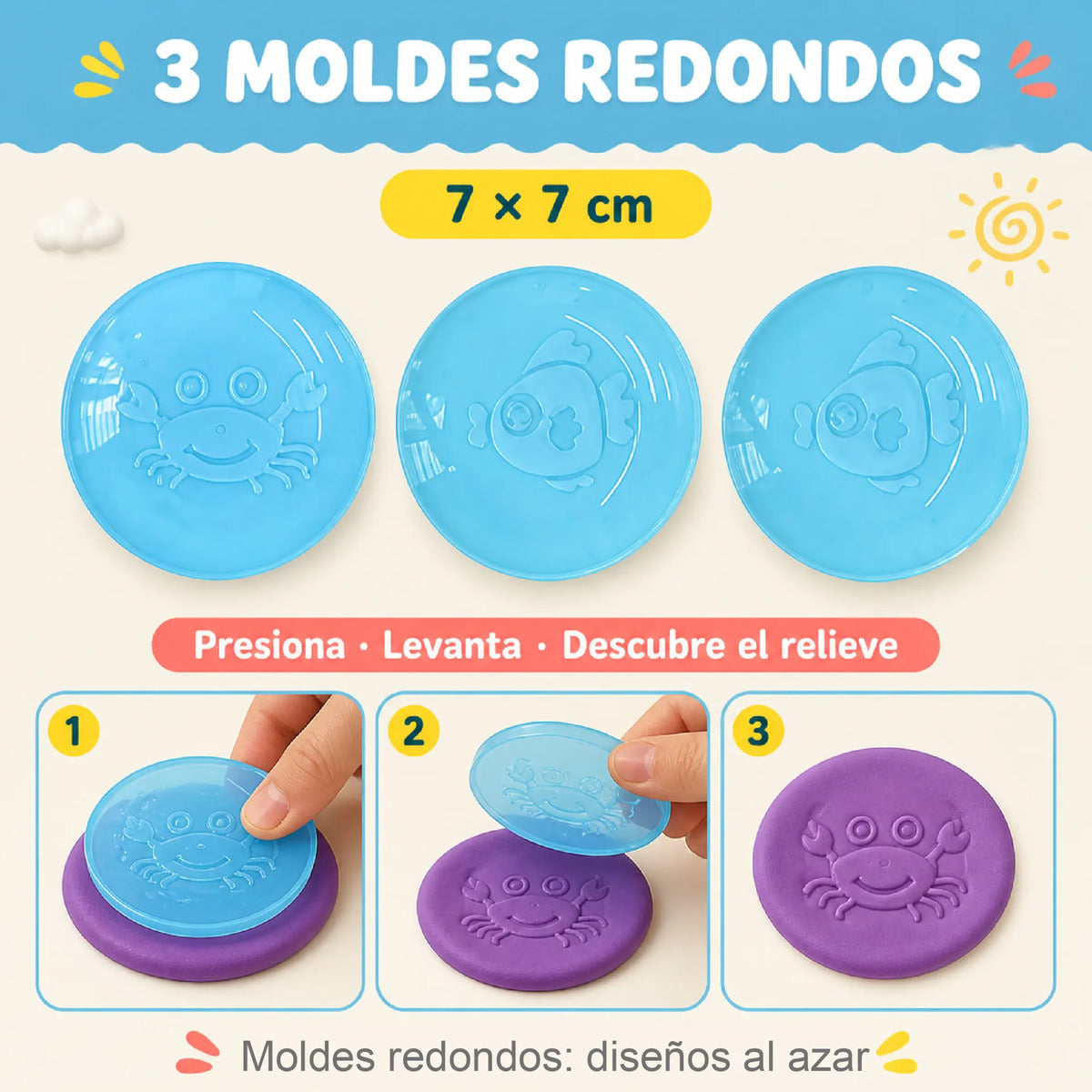 Kit De Plastilina Infantil Con Moldes De Frutas Y Verduras