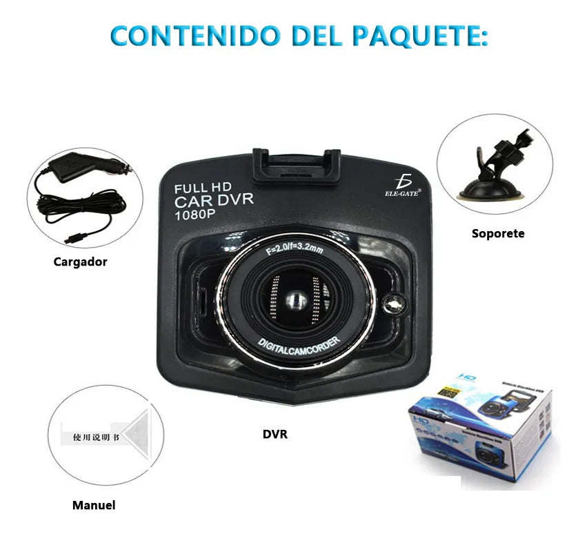 Cámara Seguridad Para Auto Carro Sensor Movimiento Full Hd