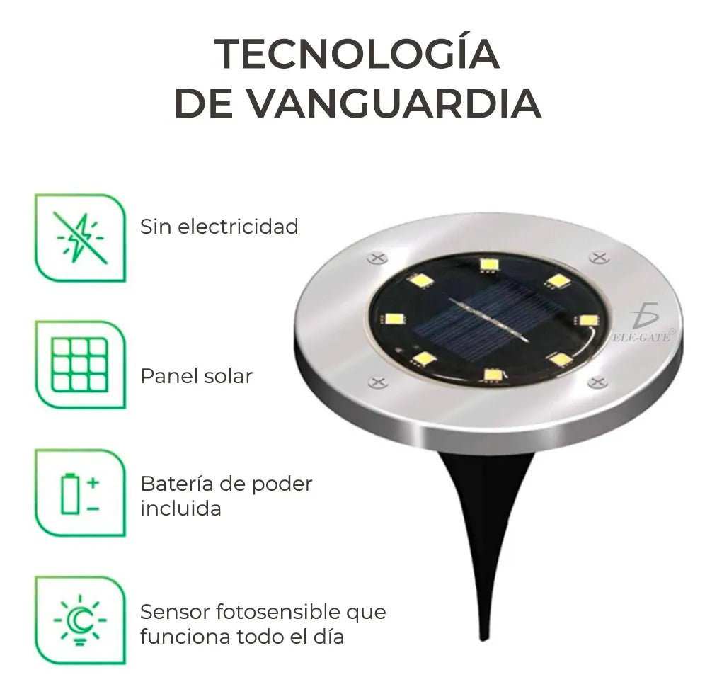 Caja De Lámpara Solar De Piso A Prueba De Agua Por 4pzs