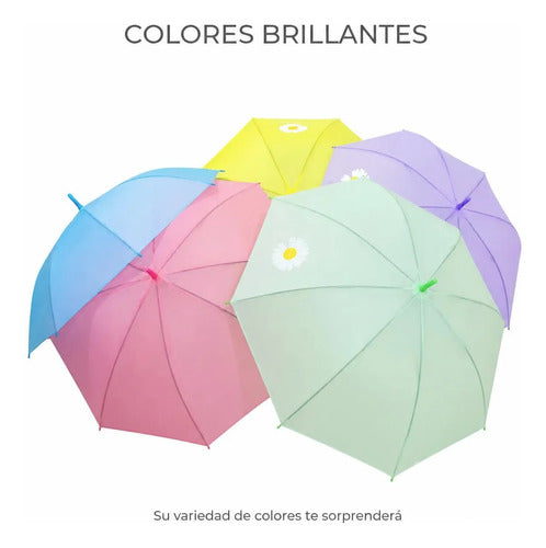 Paraguas Transparente De Colores Sombrilla Fashion