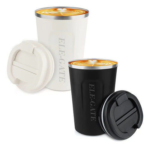 Vaso Térmico Para Café 510 Ml De Acero Inoxidable Con Tapa