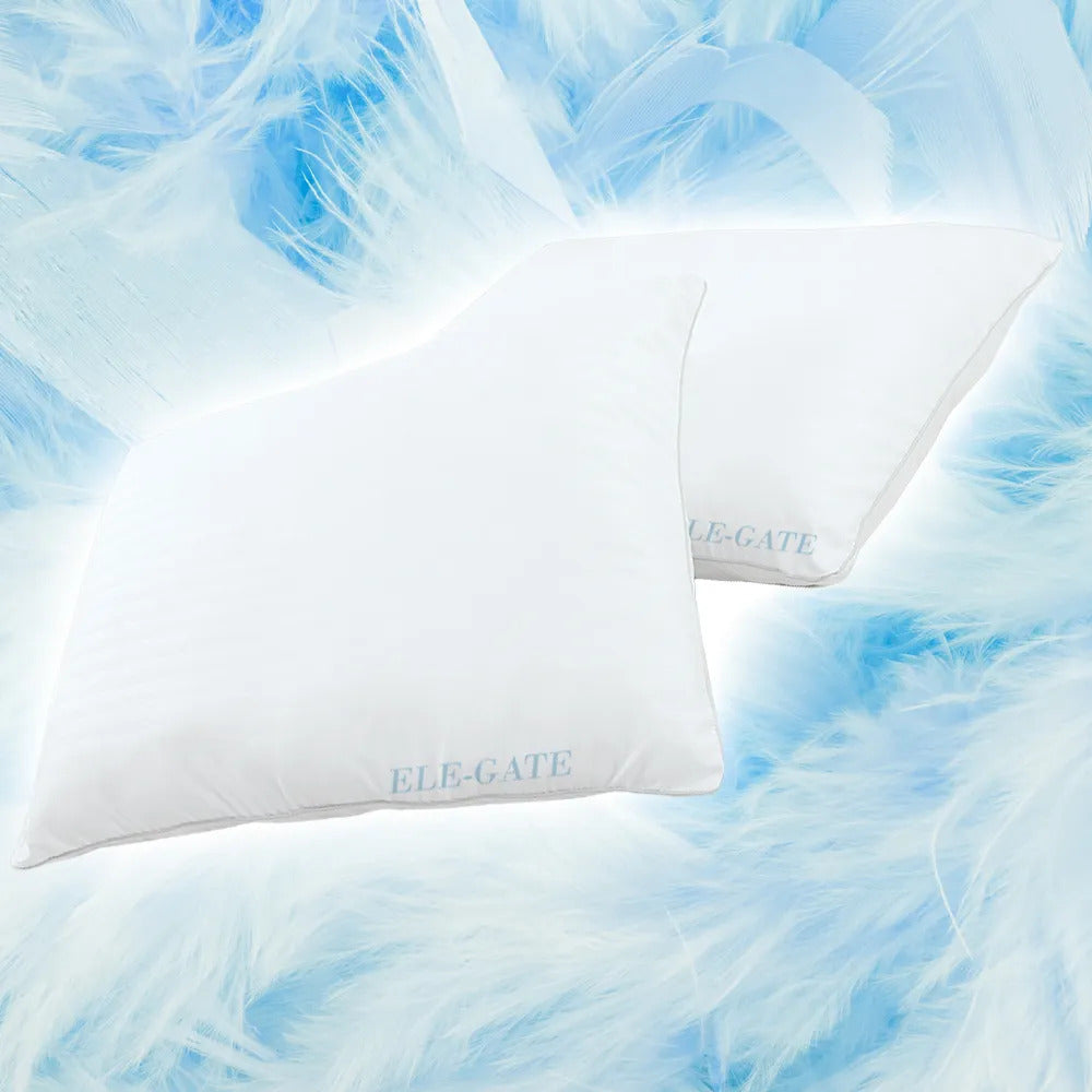 Set De 2 Almohadas De Firmeza Media Con 50 Poliester Y 50