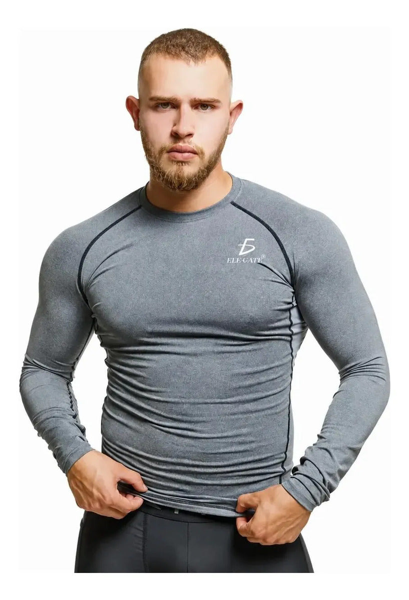 Camisas De Compresión Para Hombre De Manga Larga Gris Xxl