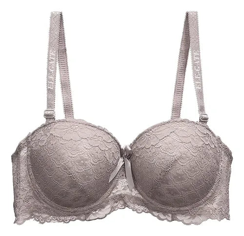 Brasier Con Encaje De Flores Copa Completa Beige M