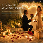 Serie de luces LED cálidas de 20 m con 600 LED y 8 modos plateado