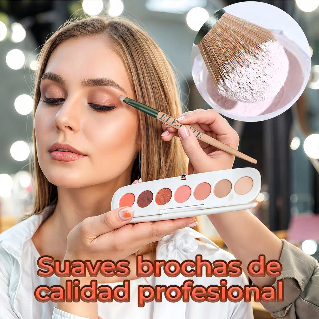 Set 10 Piezas Brochas Maquillaje Suave Acabado Profesional Color Verde