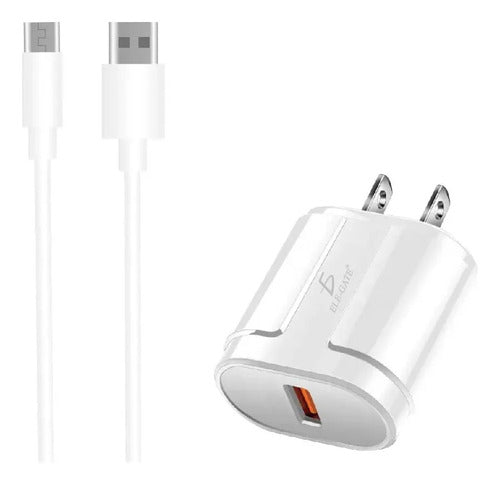 Cargador Rapido Usb 5v 2.1a Con Cable De Micro V8