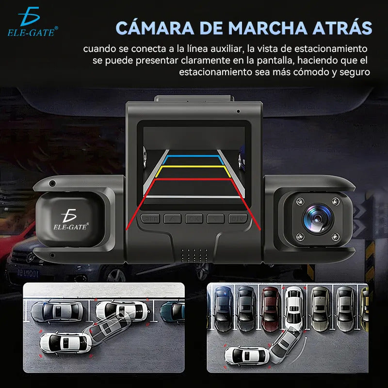 Cámara Para Auto 4 Canales 360° 1080p Hdr Dash Cam Frontal