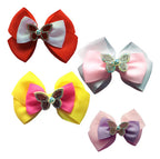 Par De Moños Estilo Coquete Con Broche Decorado Con