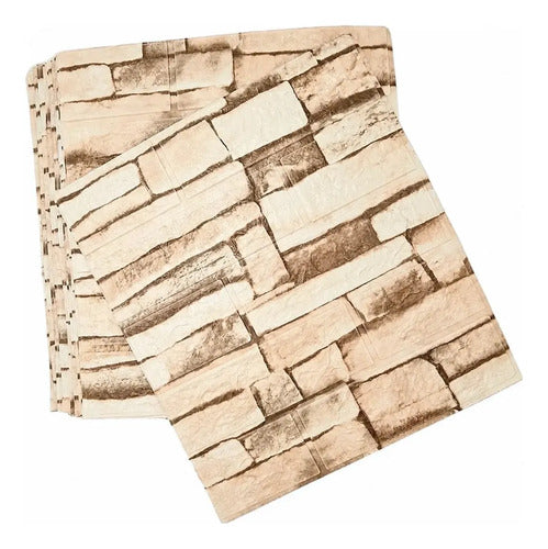 Paneles Xpe Autoadhesivos 10 Pzs Piedra Beige 35 X 38.5 Cm