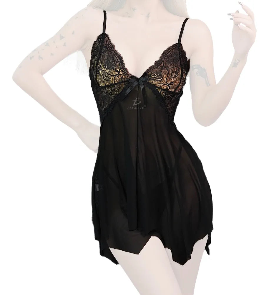 Baby doll coquete con encaje de copa completa - XL