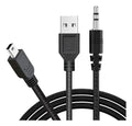 Cable mini USB V3 a USB y jack 3.5mm de 1.5 metros de largo