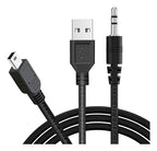 Cable mini USB V3 a USB y jack 3.5mm de 1.5 metros de largo