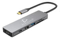 Hub adaptador 6 en 1 con salida tipo-C USB 3.0