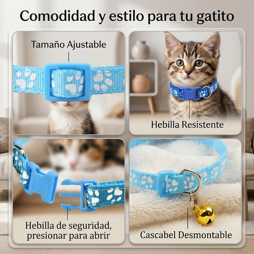 Collar Para Gato Con Campana Diseño Único Y Separable