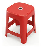 Banco De Plástico Rojo Resistente 37 Cm Banco Auxiliar