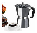 Cafetera italiana manual 300 ml para estufa, color plateado
