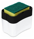Dispensador De Jabón Con Fibra Para Cocina Líquido Gel Blanco Y Negro