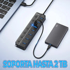 Hub Usb 3.0 De 7 Puertos Con Interruptores Individuales Con