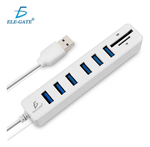 Concentrador De Puertos Usb 2.0 De 6 Puertos Con Extensión