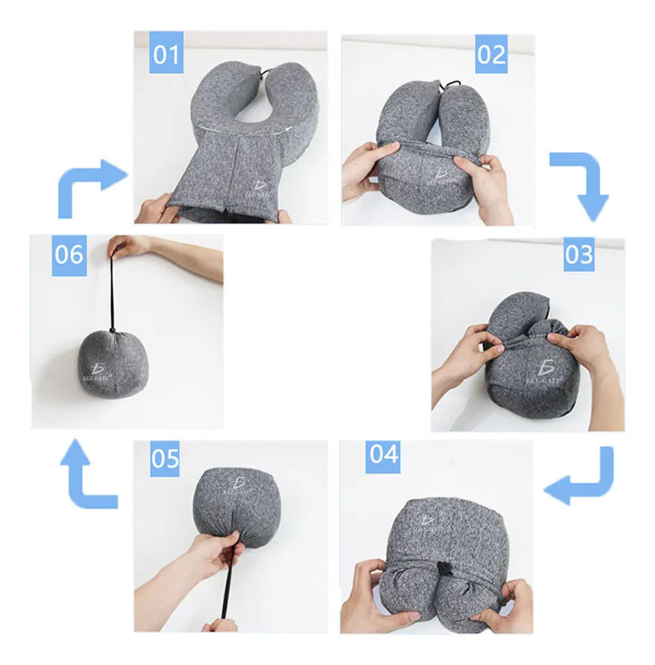 Almohada De Viaje Ergonómica Para Cuello Espuma De Memoria