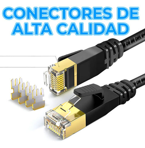 Cable Para Red Cat7 Rj45 Ethernet Utp Negro 3m