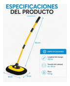 Cepillo Multiusos De Mango Largo 102 Cm Con Cabezal De Amarillo