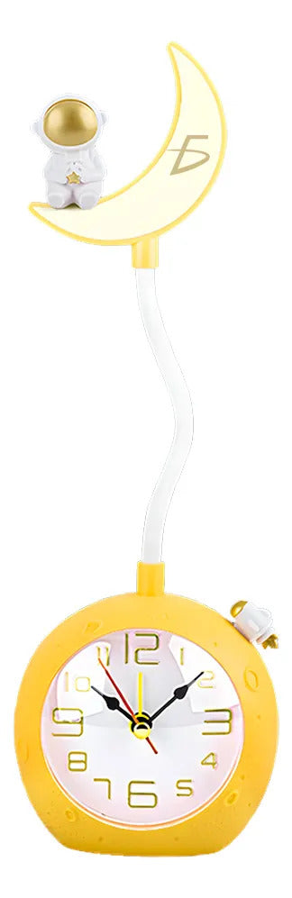 Lámpara De Escritorio Led Recargable Con Reloj Despertador