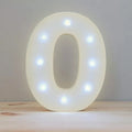 Numero 0 en 3D de luz LED luz cálida