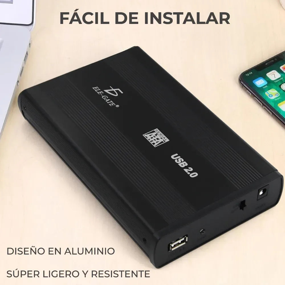 Gabinete Case Disco Duro Sata 3.5 Usb Externo 2.0 Negro